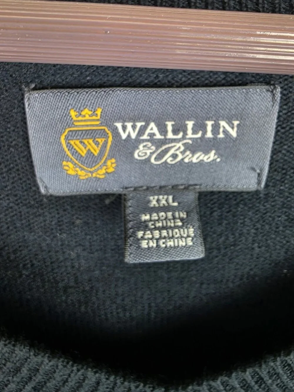 Wallin & Bros Mens Sweater Size XXL Navy Blue Cashmere Blend V-Neck Knit Top